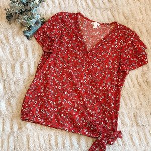 Women’s floral blouse.